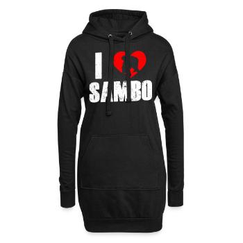 J’adore l’entraînement aux arts martiaux Sambo - Sweat-shirt à capuche long Femme - noir - Devant