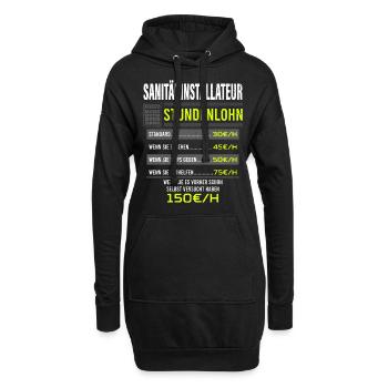 Sanitärinstallateur Spruch Arbeitsshirt Kollegen - Hoodie-Kleid - Schwarz - Vorne