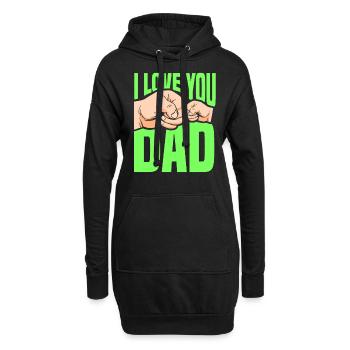 Ich Liebe Dich Papa Vater Tag Vater Papi Sprüche - Hoodie-Kleid - Schwarz - Vorne