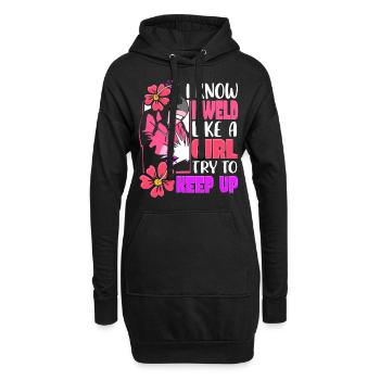 Je soude comme une fille soude - Sweat-shirt à capuche long Femme - noir - Devant