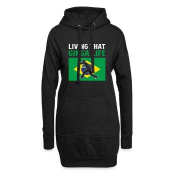Vivre cette vie Ginga Capoeira Martial Brésilien - Sweat-shirt à capuche long Femme - noir - Devant