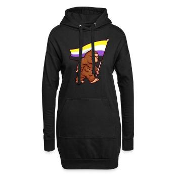 Bigfoot Gender Non-binary Pride Flag Colors - Hoodie Dress - black - Front