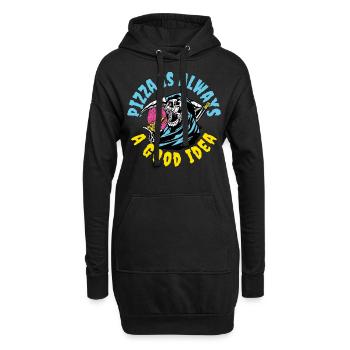 Pizza Is Always A Good Idea Pizza Geschenk - Hoodie-Kleid - Schwarz - Vorne