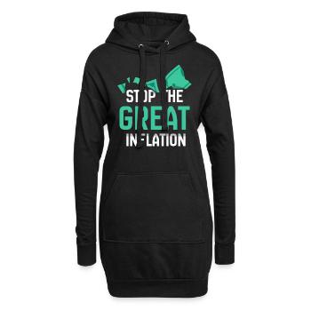 La grande inflation Stop Stagflation Humour - Sweat-shirt à capuche long Femme - noir - Devant