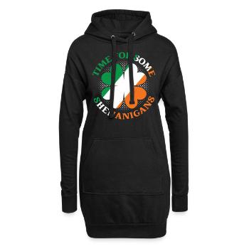 Il est temps pour un peu de bêtises Irlande Irlandais Irlandais - Sweat-shirt à capuche long Femme - noir - Devant