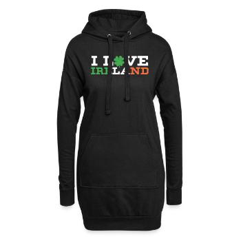 J’adore l’Irlande Irish St. Patrick’s Day - Sweat-shirt à capuche long Femme - noir - Devant