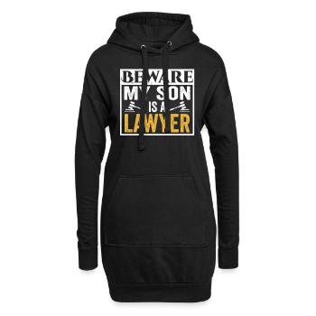 Attention Mon fils est avocat avocat - Sweat-shirt à capuche long Femme - noir - Devant