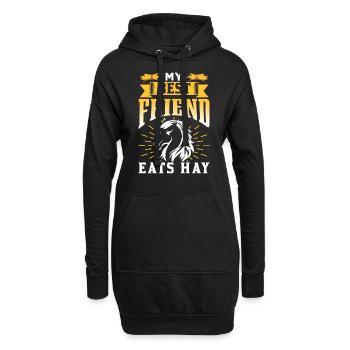 Mein Bester Freund Frisst Heu Reiten Pferd - Hoodie-Kleid - Schwarz - Vorne