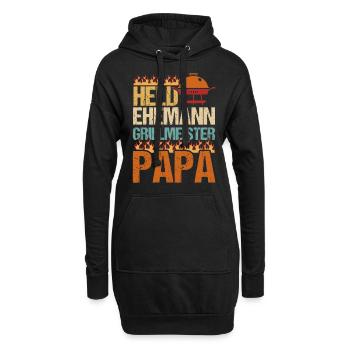Held Ehemann Grillmeister Papa Grill Smoker - Hoodie-Kleid - Schwarz - Vorne