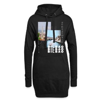 Bilbao Espagne Ville Skyline Accueil Amour Vacances - Sweat-shirt à capuche long Femme - noir - Devant