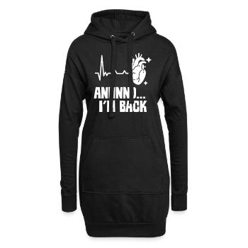 Et je suis de retour là-bas crise cardiaque crise cardiaque - Sweat-shirt à capuche long Femme - noir - Devant
