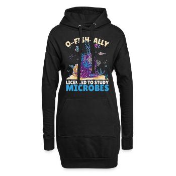 O-Fish-Ally autorisé à étudier les microbes marins - Sweat-shirt à capuche long Femme - noir - Devant