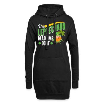Der Leprechaun Hat Mich Dazu Gezwungen Kobold Ire - Hoodie-Kleid - Schwarz - Vorne