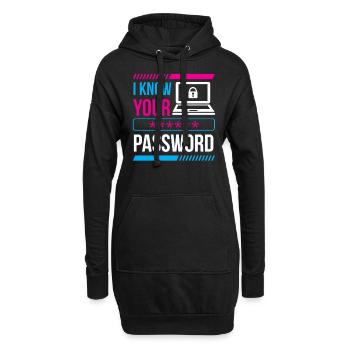 Je connais votre mot de passe Hacker Cybersécurité Hack - Sweat-shirt à capuche long Femme - noir - Devant