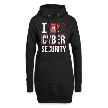 I love Cybersecurity Hack Hacker IT Security - Hoodie Dress - black - Front