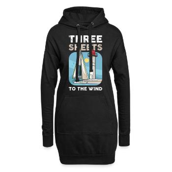 Trois feuilles au vent Cadeau de voile - Sweat-shirt à capuche long Femme - noir - Devant