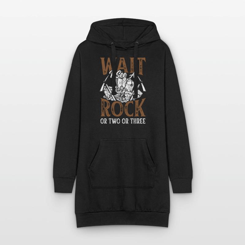 Warte Ich Sehe Einen Stein Oder Zwei Oder Drei Hoodie-Kleid
