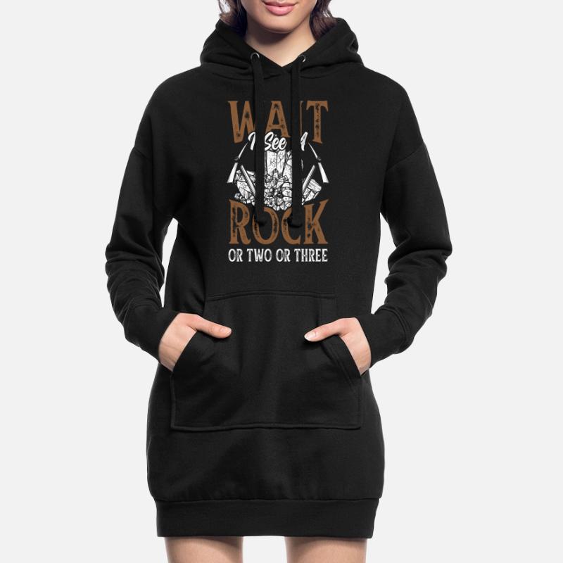 Warte Ich Sehe Einen Stein Oder Zwei Oder Drei Hoodie-Kleid