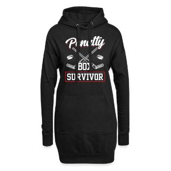 Banc de pénalité de hockey sur glace Joueur de hockey sur glace Boîte de pénalité - Sweat-shirt à capuche long Femme - noir - Devant