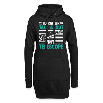 Je préfère parler de mon télescope - Sweat-shirt à capuche long Femme - noir - Devant