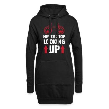 Nie Aufhören Nach Oben Zu Schauen Sterne Teleskop - Hoodie-Kleid - Schwarz - Vorne