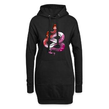 Lesbisches Pride-Zeug Schlangenflagge Farben LGBT - Hoodie-Kleid - Schwarz - Vorne