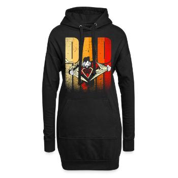 Papa Papi Vater Tag Vater Sprüche - Hoodie-Kleid - Schwarz - Vorne