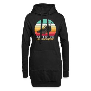 Seulement un garçon La tondeuse à gazon aime tondre l’herbe - Sweat-shirt à capuche long Femme - noir - Devant