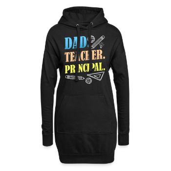 Vater Lehrer Schulleiter Vatertag Homeschool Papa - Hoodie-Kleid - Schwarz - Vorne