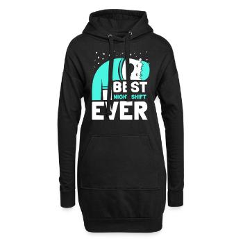 Die Beste Nachtschicht Aller Zeiten Nacht Schicht - Hoodie-Kleid - Schwarz - Vorne