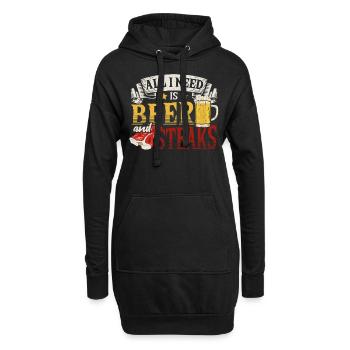 BBQ Grill Cooking Burger Pork Grilling Beef - Hoodie-Kleid - Schwarz - Vorne