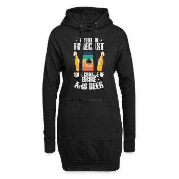 Weekend Forcast 100% Chance of Euchre and Beer - Hoodie Dress - black - Front