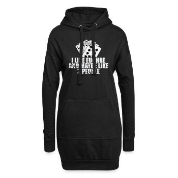 I Like Euchre and maybe like 3 People - Hoodie Dress - black - Front