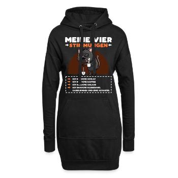 Katze Lustige Sprüche Kaffee - Hoodie-Kleid - Schwarz - Vorne