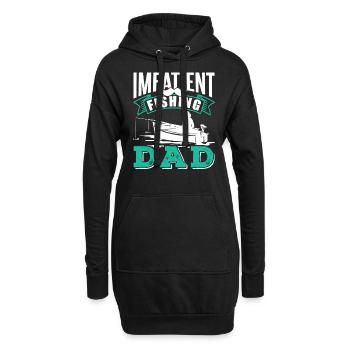 Ungeduldiger Vater Beim Angeln Fischen Fischer - Hoodie-Kleid - Schwarz - Vorne