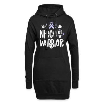 Nichte eines Kriegers - Hoodie-Kleid - Schwarz - Vorne