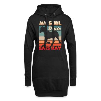 Mein Seelenverwandter Frisst Heu Pferd Reiten - Hoodie-Kleid - Schwarz - Vorne