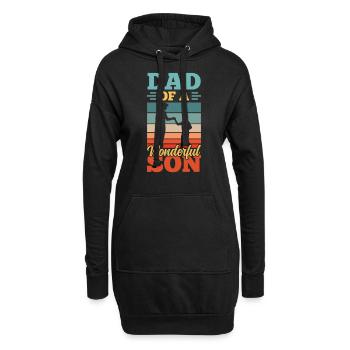 Père d’un merveilleux fils Papa Dictons - Sweat-shirt à capuche long Femme - noir - Devant