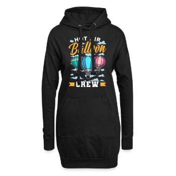 Heißluftballon Besatzung Ballonfahrer Ballonflug - Hoodie-Kleid - Schwarz - Vorne