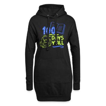 100 jours toute votre équipe dictons doux drôle - Sweat-shirt à capuche long Femme - noir - Devant