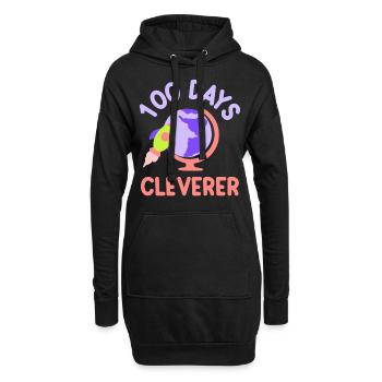 100 jours de dictons intelligents Sweet Team Drôle - Sweat-shirt à capuche long Femme - noir - Devant