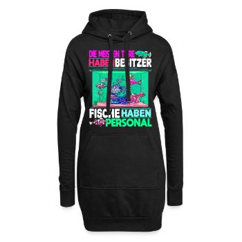 Fisch Fischer Aquarium Fischliebhaber Fischzüchter - Hoodie-Kleid - Schwarz - Vorne