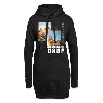 Rom Rome Italien Stadt Skyline Heimat Liebe - Hoodie-Kleid - Schwarz - Vorne