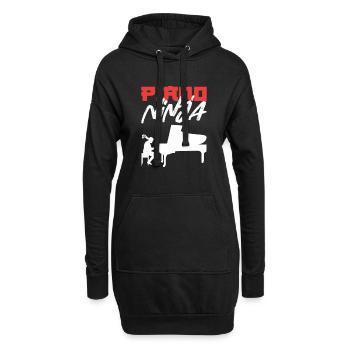 Piano Ninja Pianiste Clavier - Sweat-shirt à capuche long Femme - noir - Devant