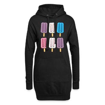 Intersex Flag Eis am Stiel 4. Juli Subtiler Stolz - Hoodie-Kleid - Schwarz - Vorne