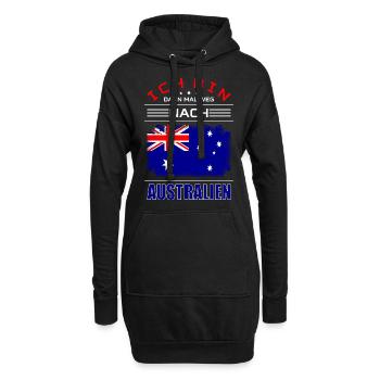 Ich Bin Dann Mal Weg Nach Australien Fahne Urlaub - Hoodie-Kleid - Schwarz - Vorne