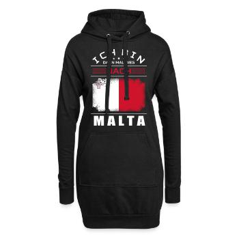 Ich Bin Dann Mal Weg Nach Malta Fahne Urlaub - Hoodie-Kleid - Schwarz - Vorne