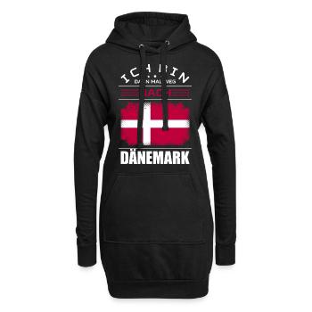 Ich Bin Dann Mal Weg Nach Dänemark Fahne Urlaub - Hoodie-Kleid - Schwarz - Vorne
