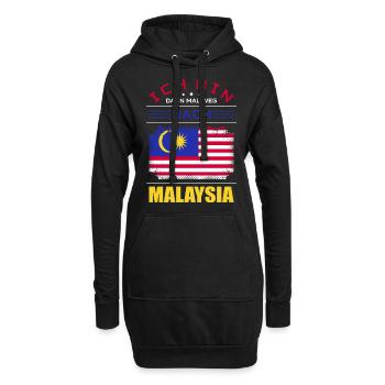 Ich Bin Dann Mal Weg Nach Malaysia Fahne Urlaub - Hoodie-Kleid - Schwarz - Vorne