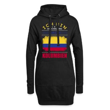 Ich Bin Dann Mal Weg Nach Kolumbien Fahne Urlaub - Hoodie-Kleid - Schwarz - Vorne